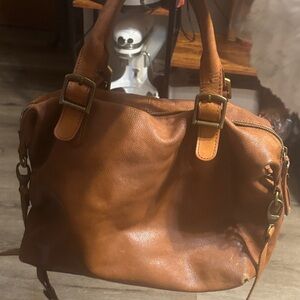 Mark & Graham Rich Brown Leather Satchel